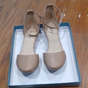 Pashion Footwear Tan Heels Convertible To Flats, 7 Heel Options Included